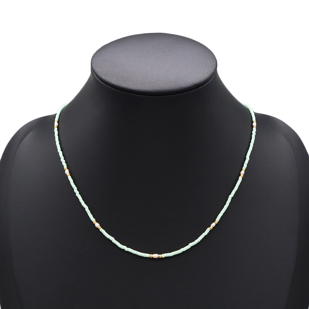 Handmade Customizable Miyuki Beads Necklace With Fresh Water Pearl