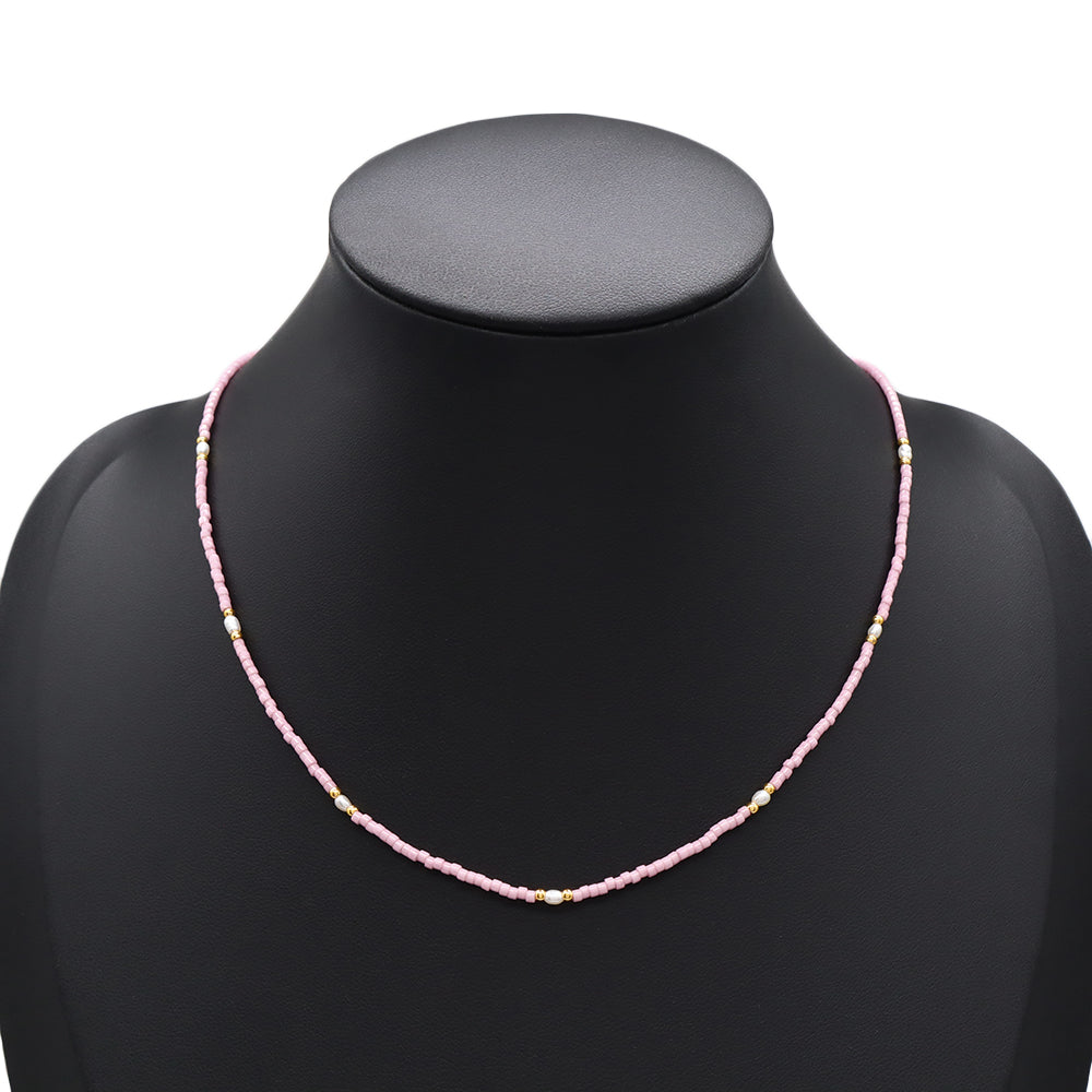 Handmade Customizable Miyuki Beads Necklace With Fresh Water Pearl