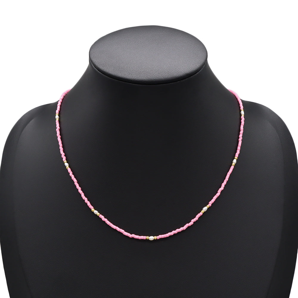 Handmade Customizable Miyuki Beads Necklace With Fresh Water Pearl