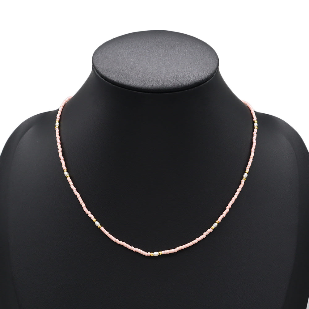 Handmade Customizable Miyuki Beads Necklace With Fresh Water Pearl