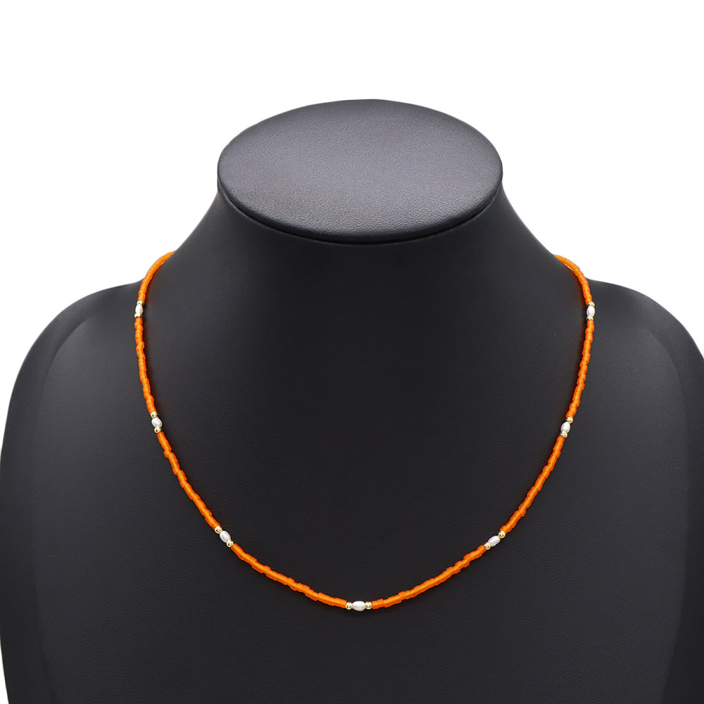 Handmade Customizable Miyuki Beads Necklace With Fresh Water Pearl