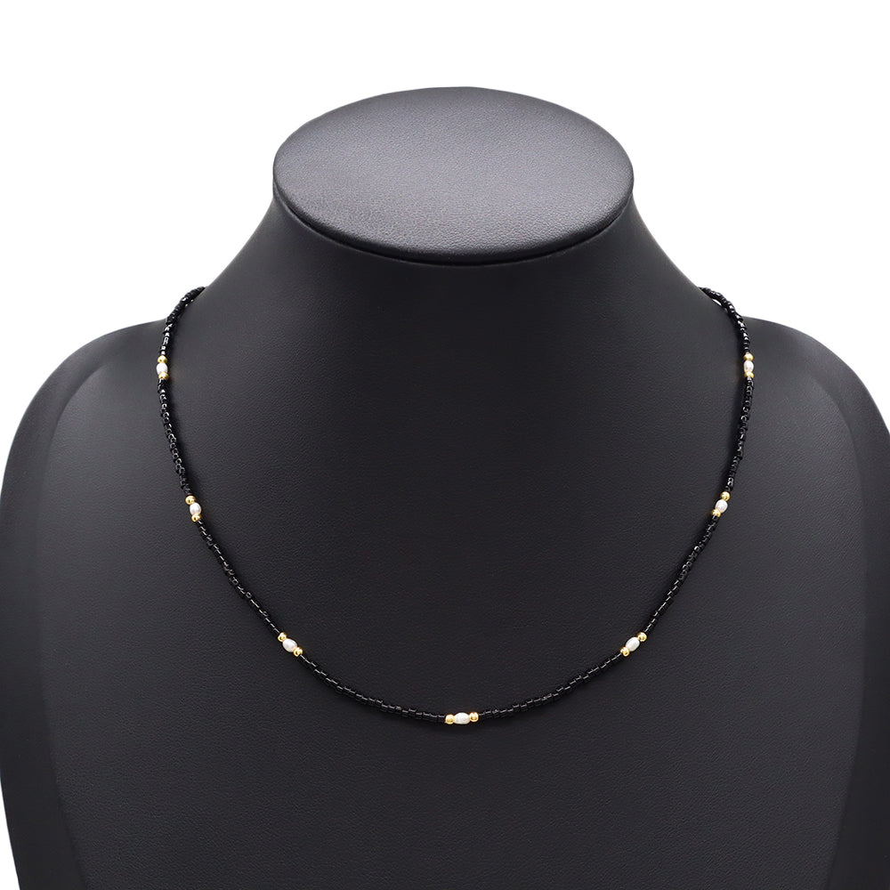 Handmade Customizable Miyuki Beads Necklace With Fresh Water Pearl