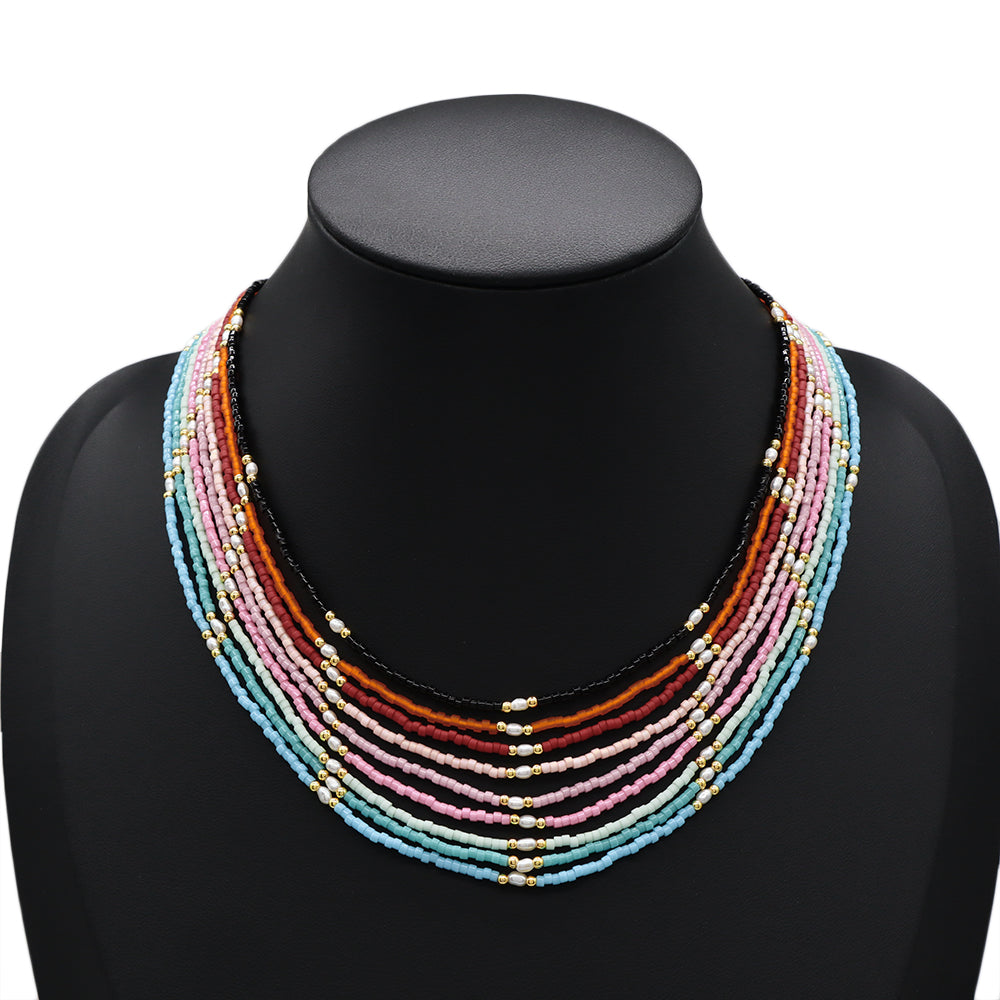 Handmade Customizable Miyuki Beads Necklace With Fresh Water Pearl