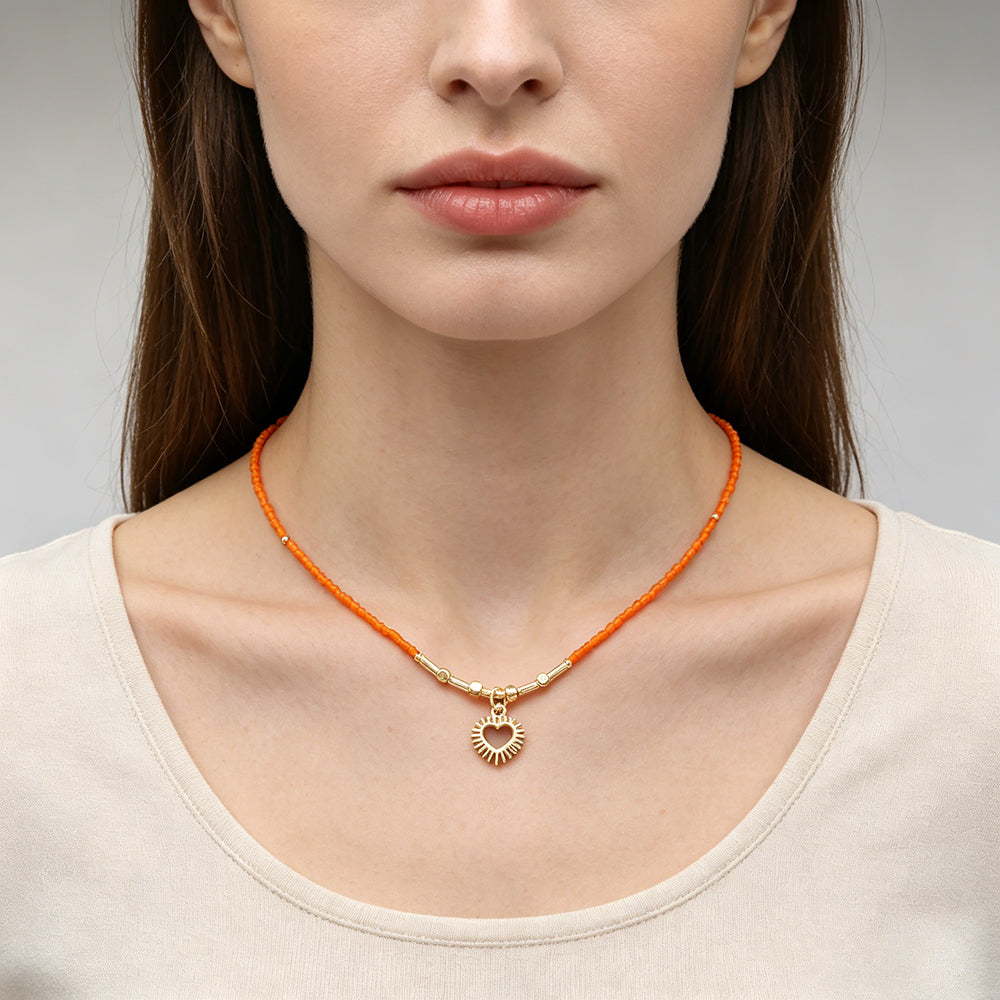 Handmade Customizable Miyuki Beads Necklace With Brass Charm
