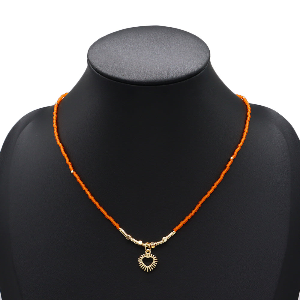 Handmade Customizable Miyuki Beads Necklace With Brass Charm