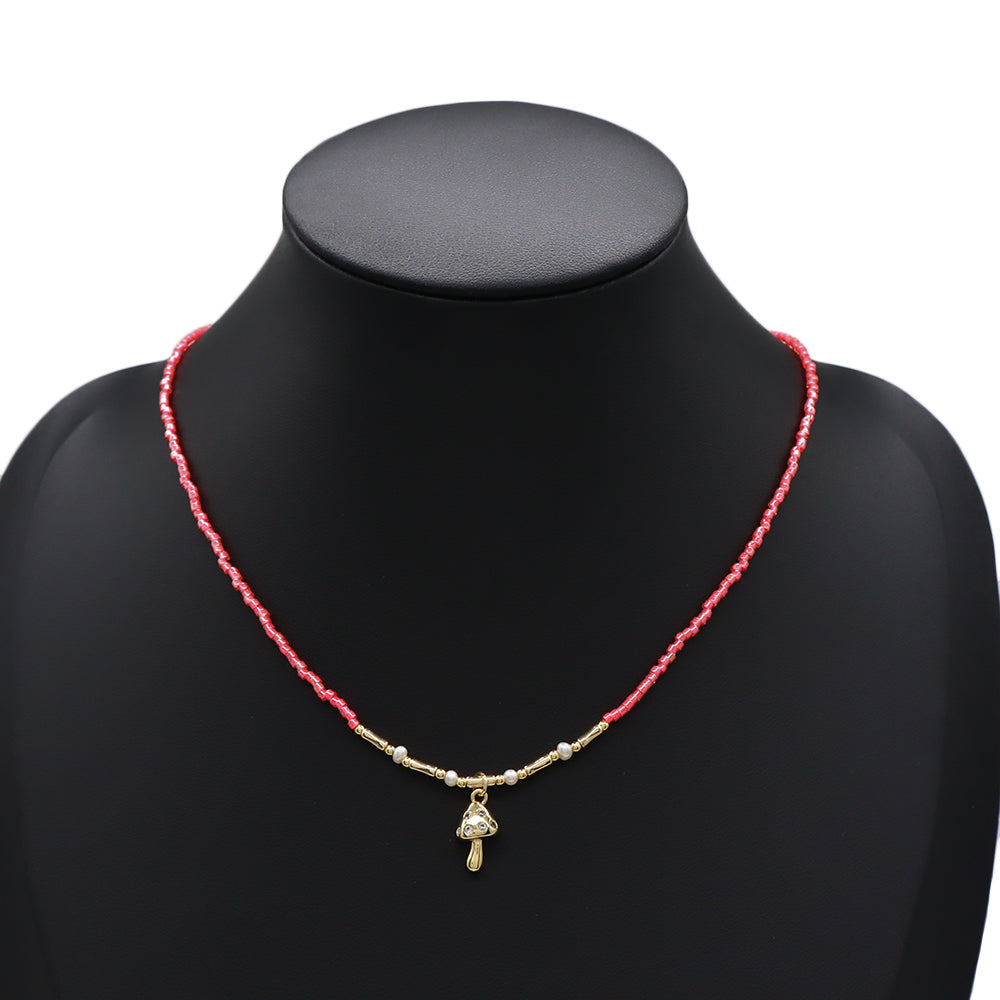 Handmade Customizable Miyuki Beads Necklace With Brass Charm
