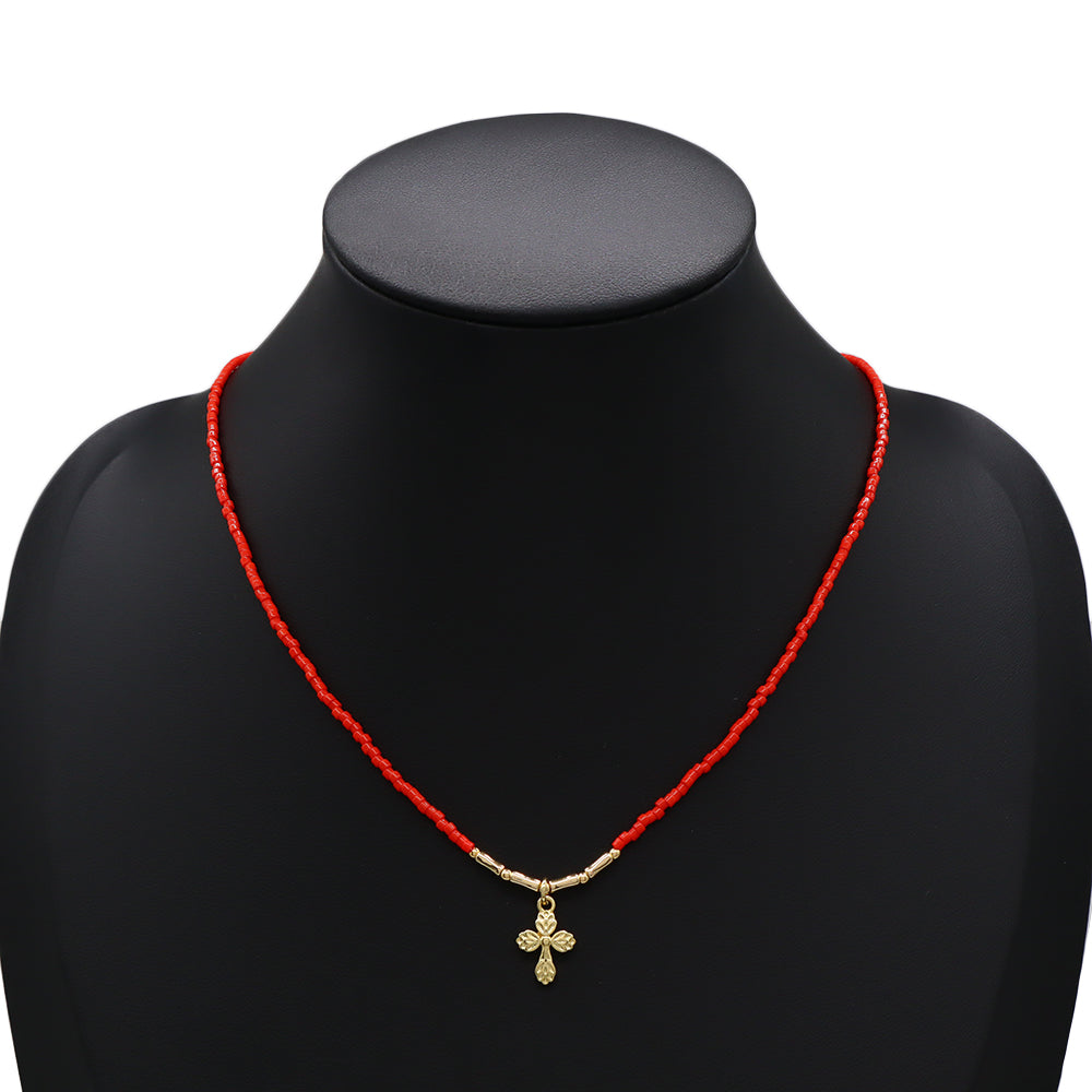 Handmade Customizable Miyuki Beads Necklace With Brass Charm