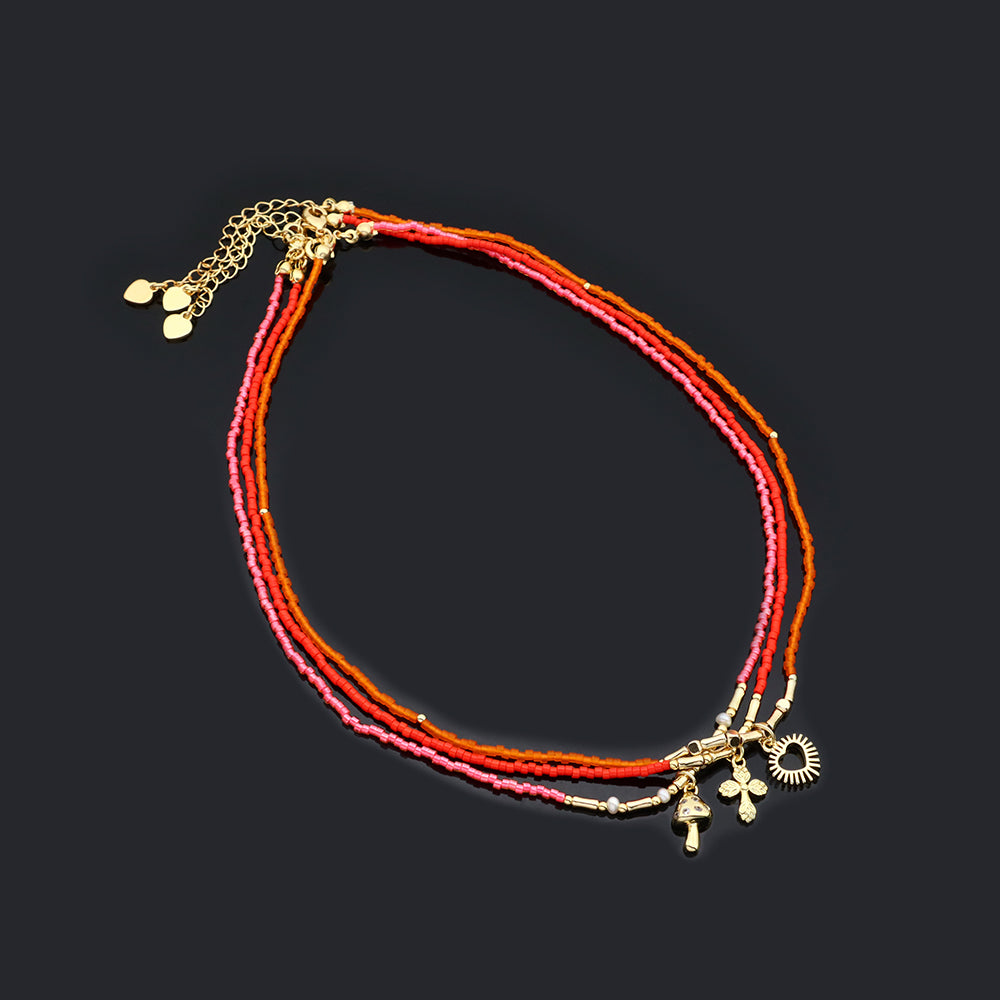 Handmade Customizable Miyuki Beads Necklace With Brass Charm