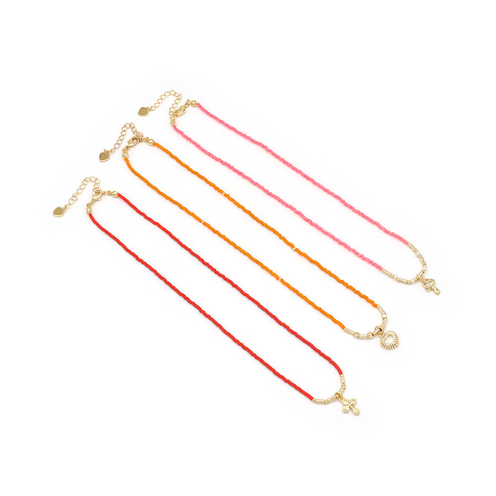 Handmade Customizable Miyuki Beads Necklace With Brass Charm