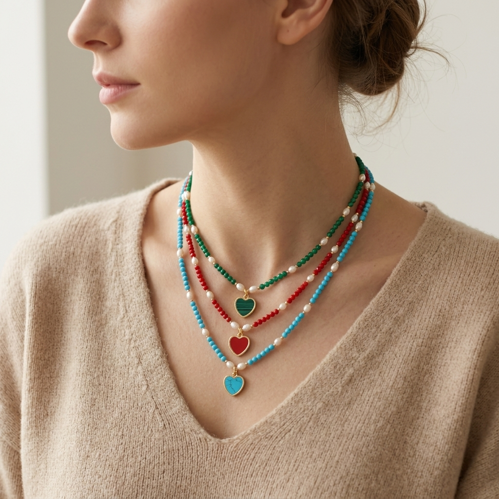 Handmade Customizable Natural Stone Necklace With Pendant