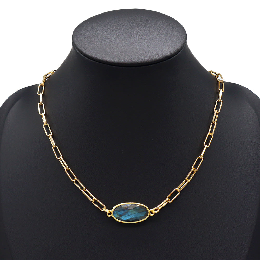 Handmade Customizable Natural Stone Pendant Necklace