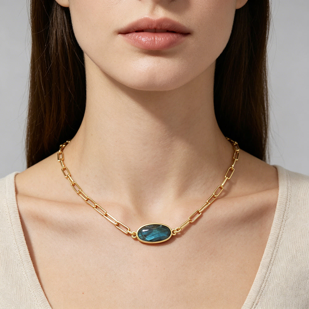 Handmade Customizable Natural Stone Pendant Necklace