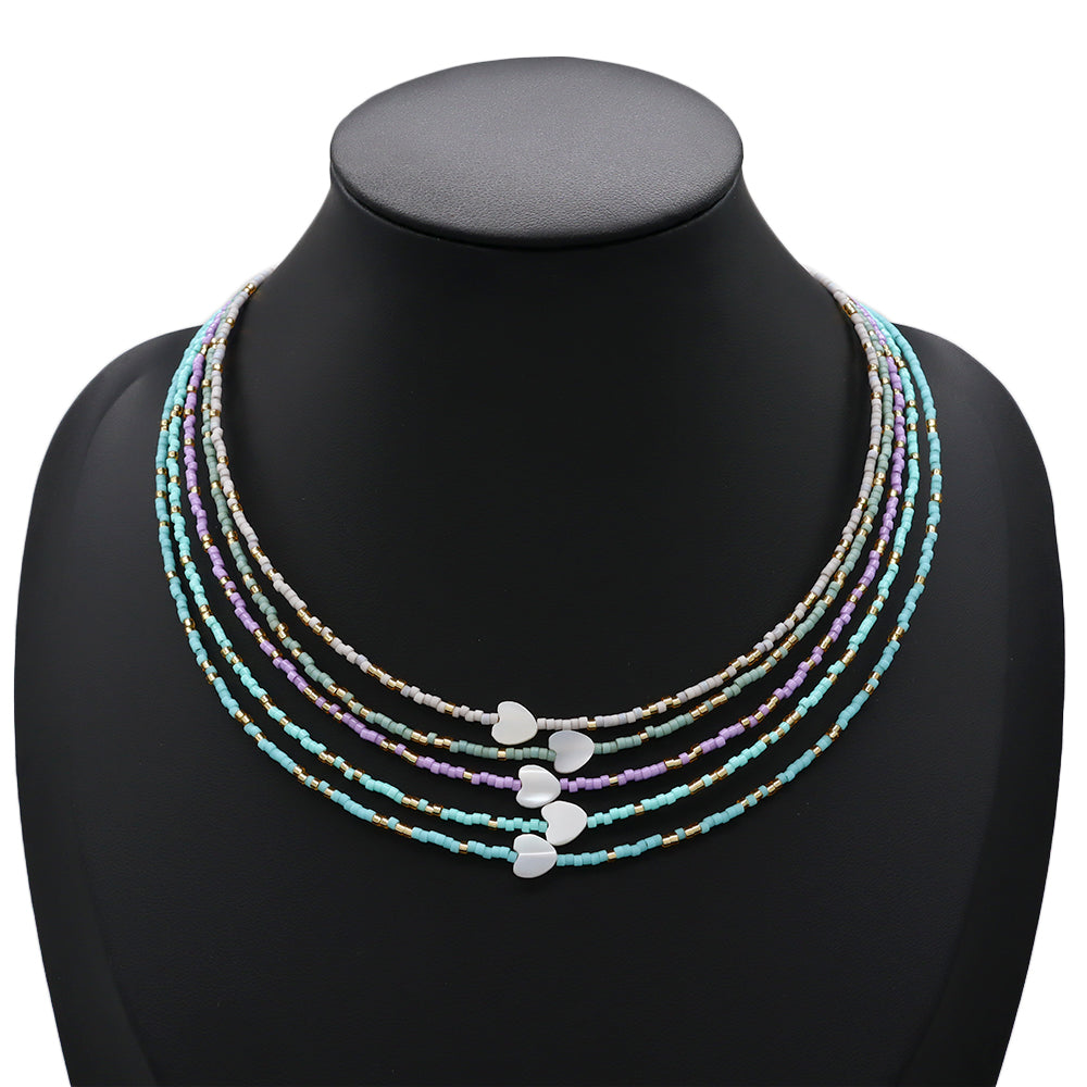 Handmade Customizable Miyuki Beads Necklace With Shell Charm