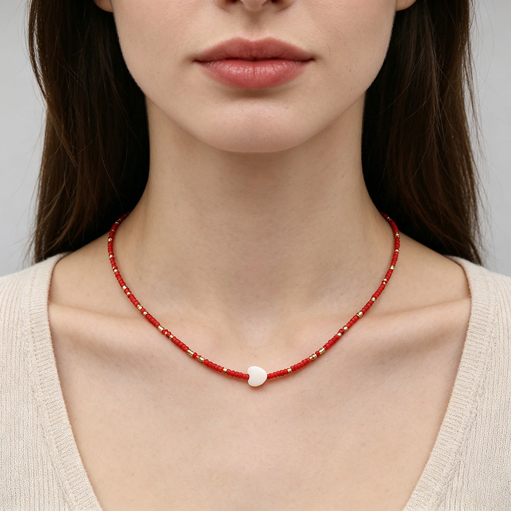 Handmade Customizable Miyuki Beads Necklace With Shell Charm