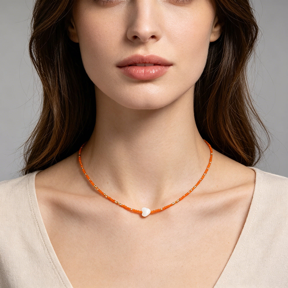 Handmade Customizable Miyuki Beads Necklace With Shell Charm
