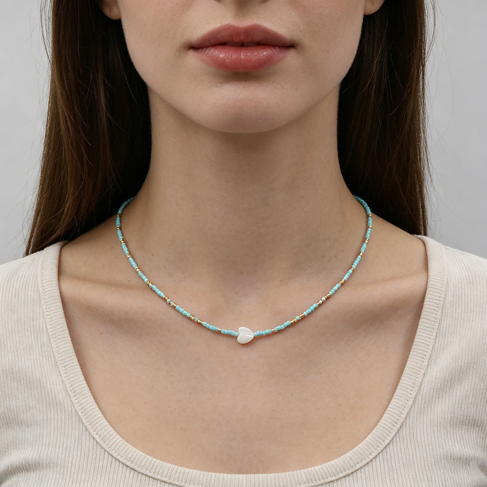 Handmade Customizable Miyuki Beads Necklace With Shell Charm