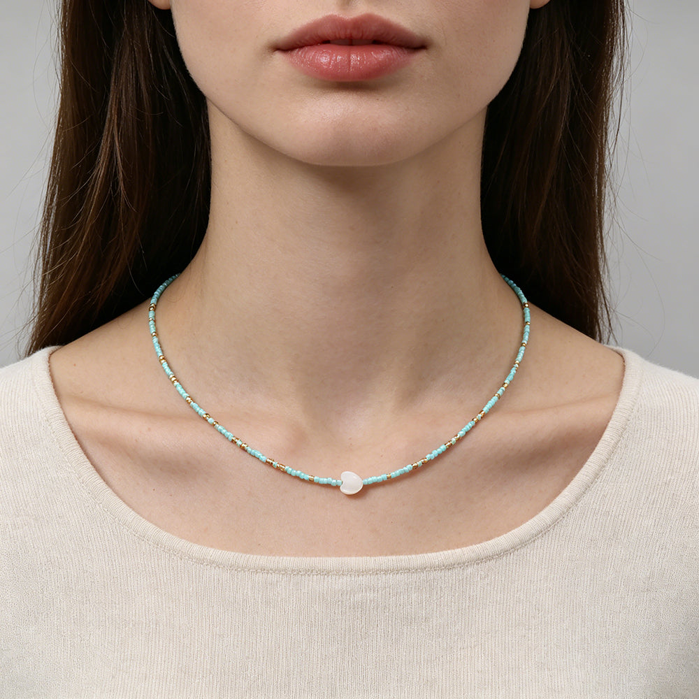 Handmade Customizable Miyuki Beads Necklace With Shell Charm
