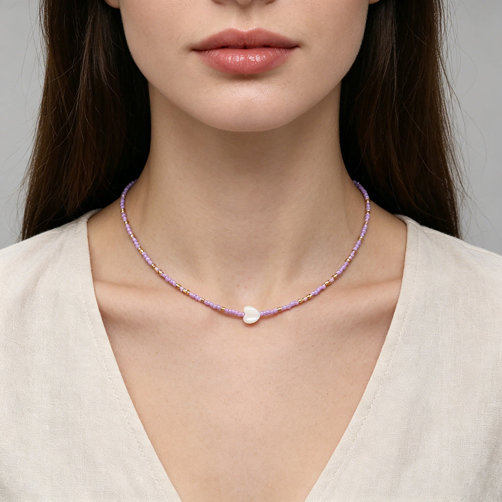 Handmade Customizable Miyuki Beads Necklace With Shell Charm