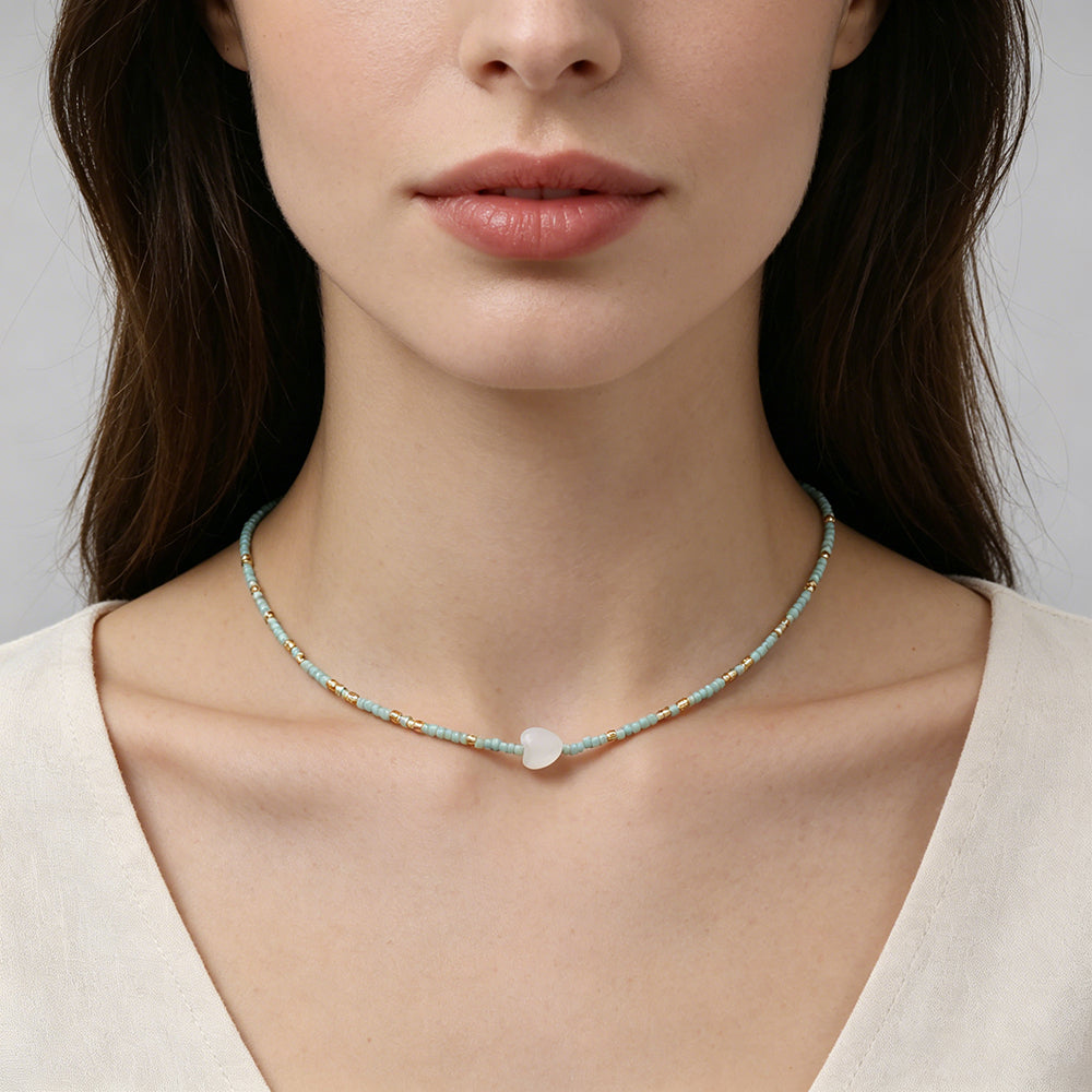 Handmade Customizable Miyuki Beads Necklace With Shell Charm