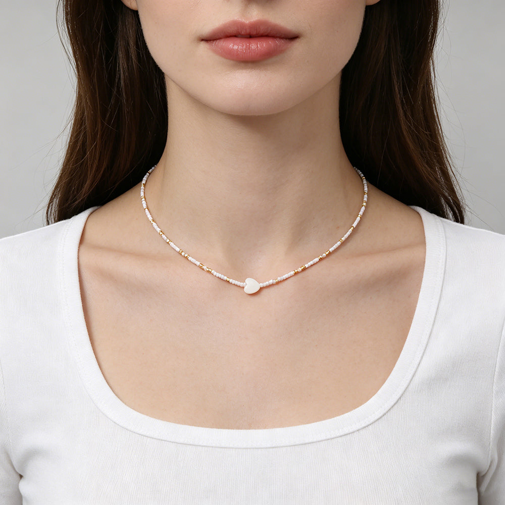 Handmade Customizable Miyuki Beads Necklace With Shell Charm