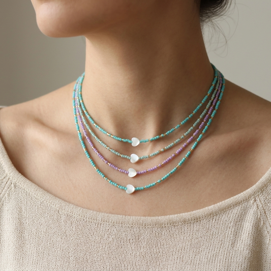 Handmade Customizable Miyuki Beads Necklace With Shell Charm