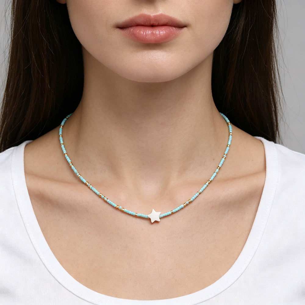 Handmade Customizable Miyuki Beads Necklace With Shell Charm