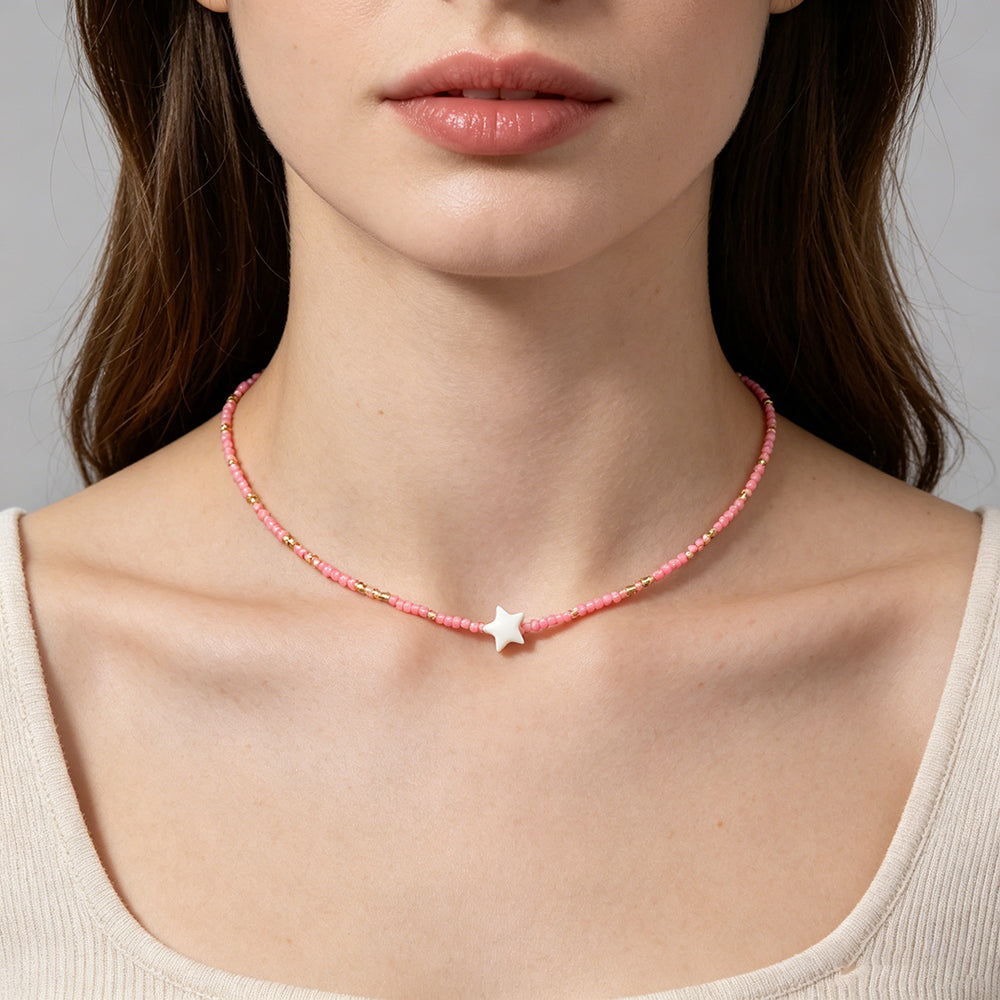 Handmade Customizable Miyuki Beads Necklace With Shell Charm