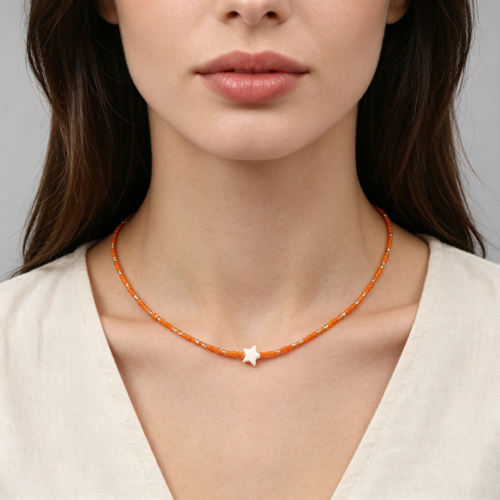 Handmade Customizable Miyuki Beads Necklace With Shell Charm