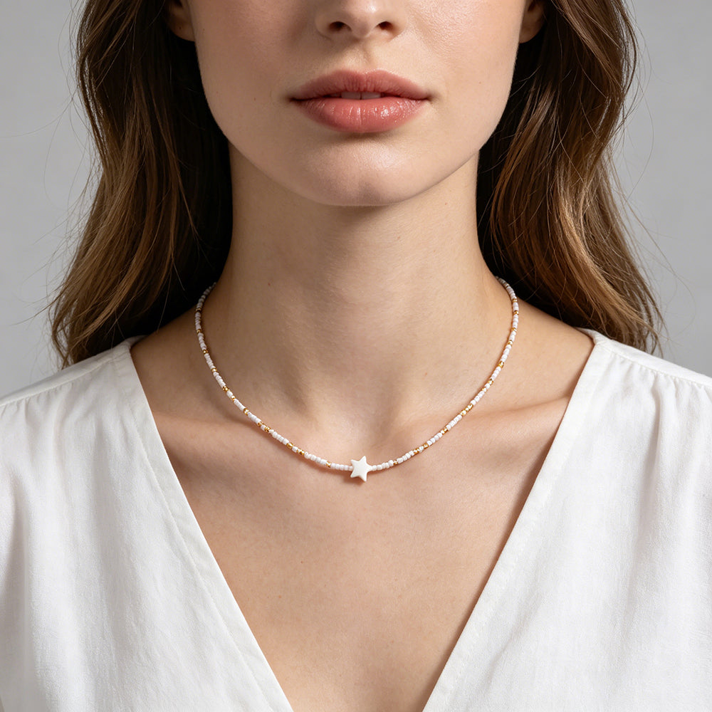 Handmade Customizable Miyuki Beads Necklace With Shell Charm