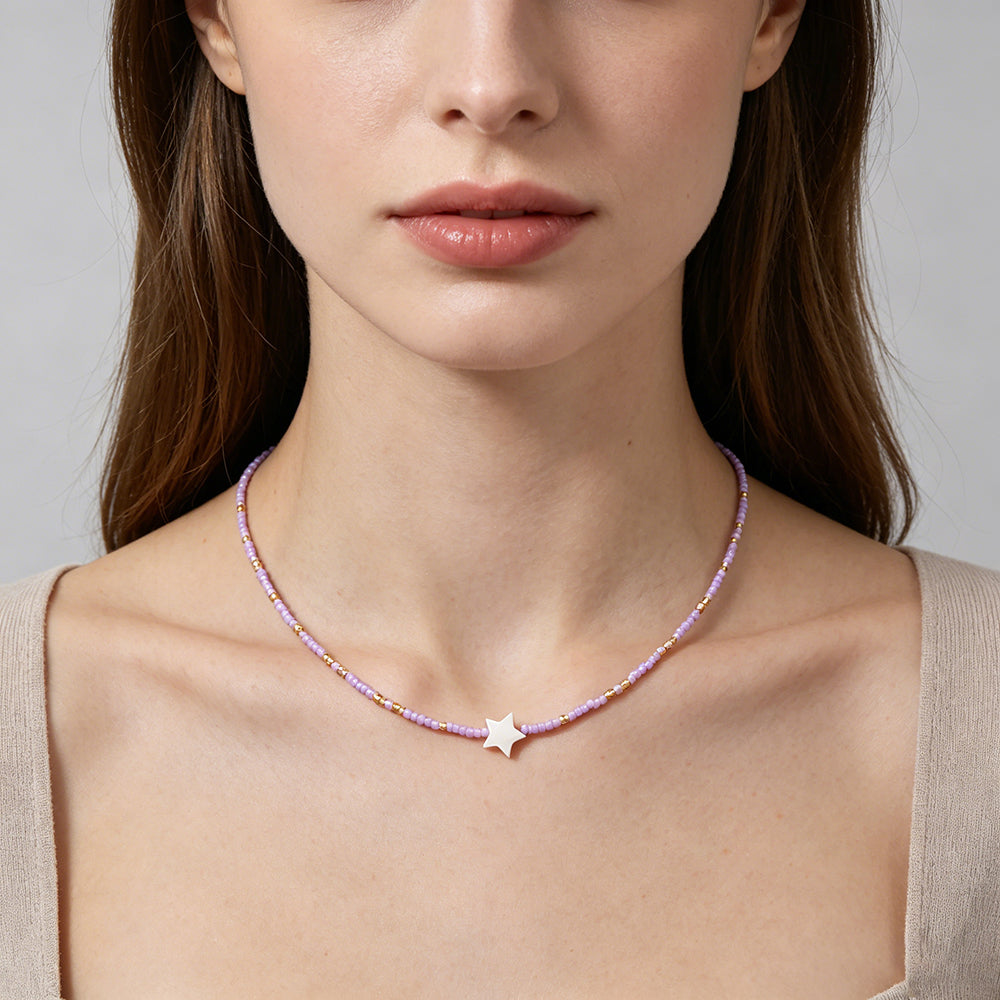 Handmade Customizable Miyuki Beads Necklace With Shell Charm