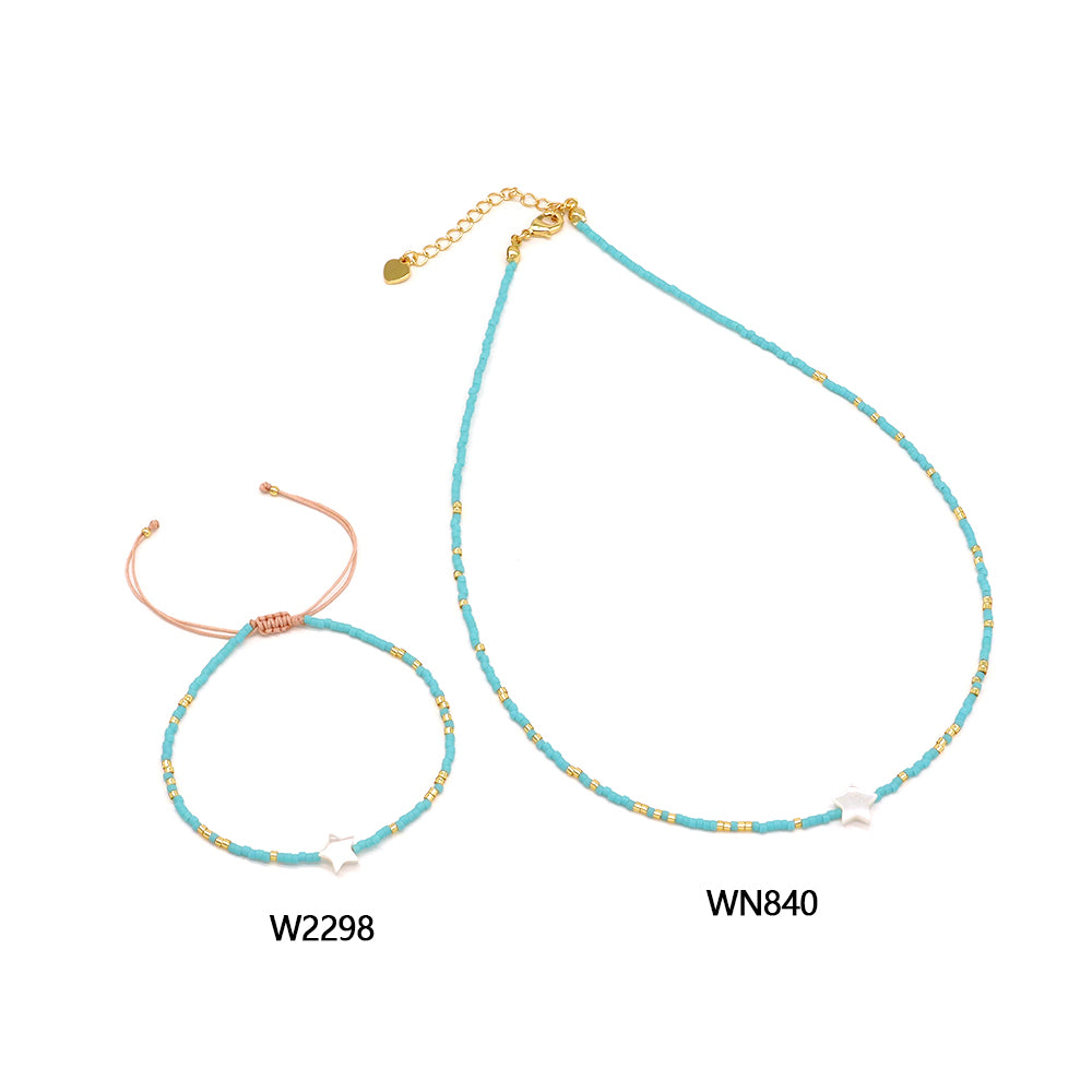 Handmade Customizable Miyuki Beads Necklace With Shell Charm