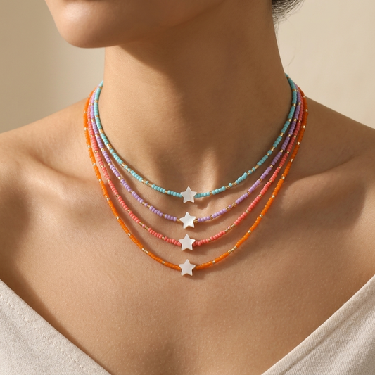 Handmade Customizable Miyuki Beads Necklace With Shell Charm
