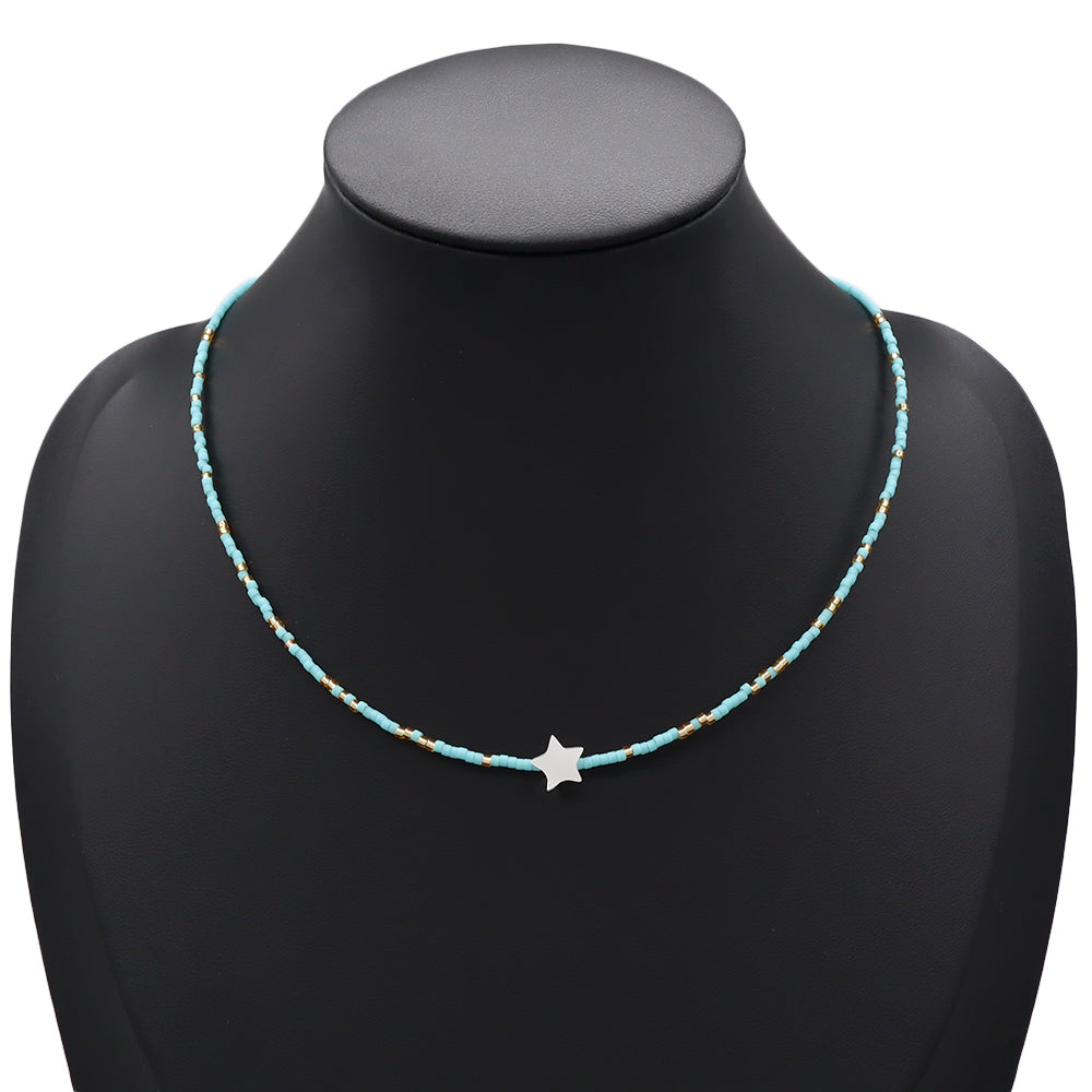 Handmade Customizable Miyuki Beads Necklace With Shell Charm