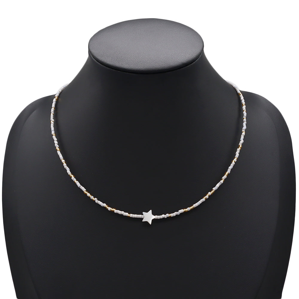 Handmade Customizable Miyuki Beads Necklace With Shell Charm