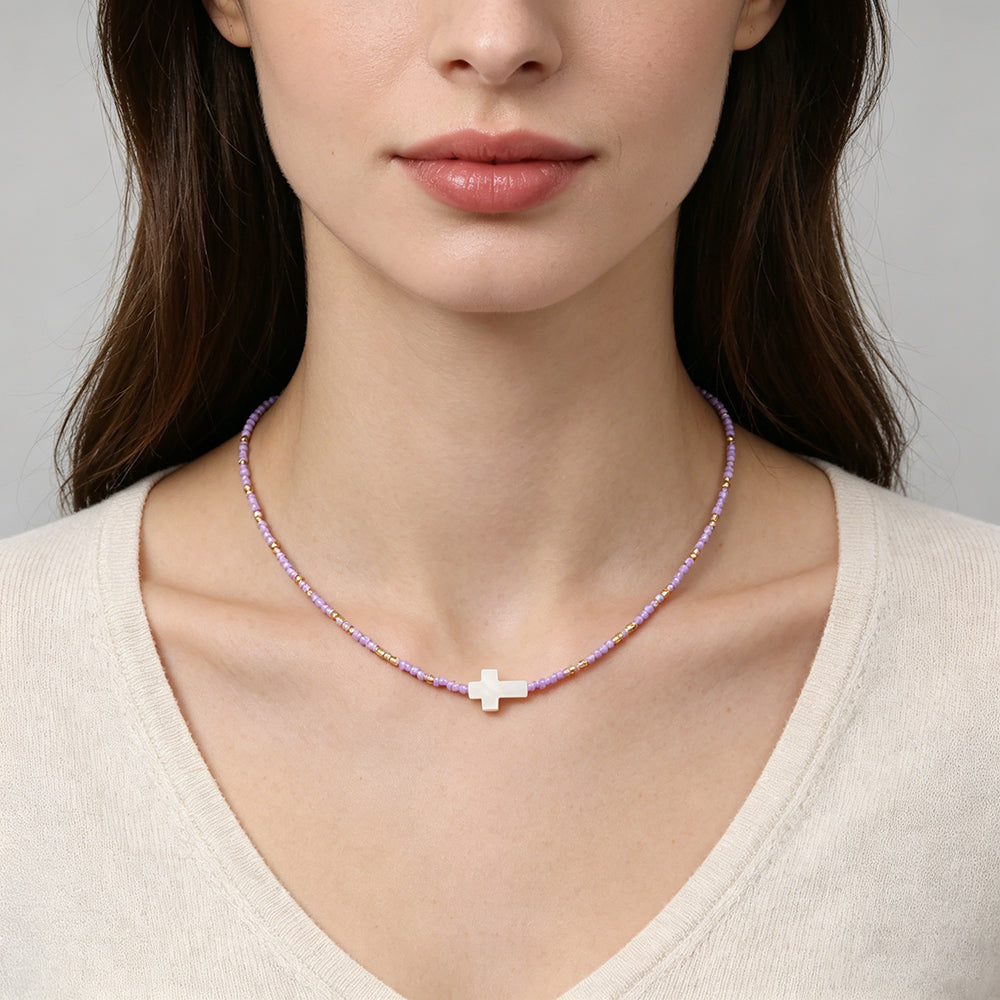 Handmade Customizable Miyuki Beads Necklace With Shell Charm