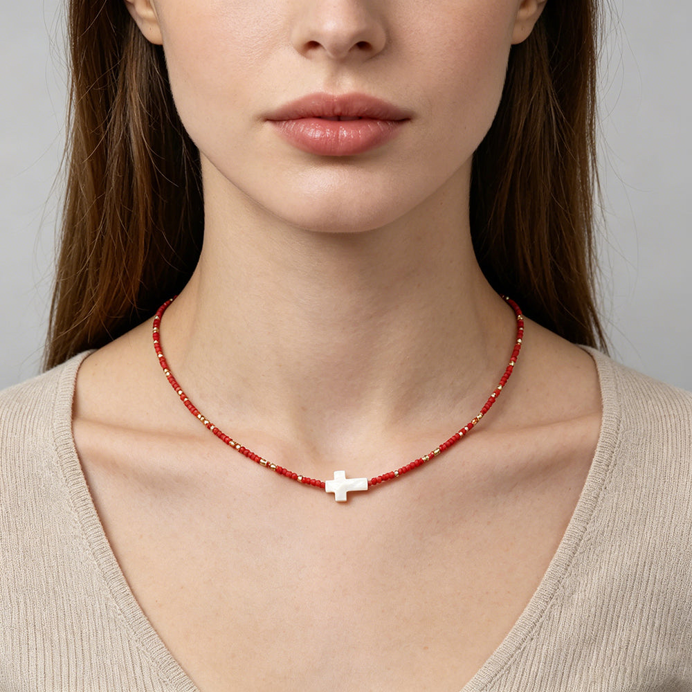 Handmade Customizable Miyuki Beads Necklace With Shell Charm