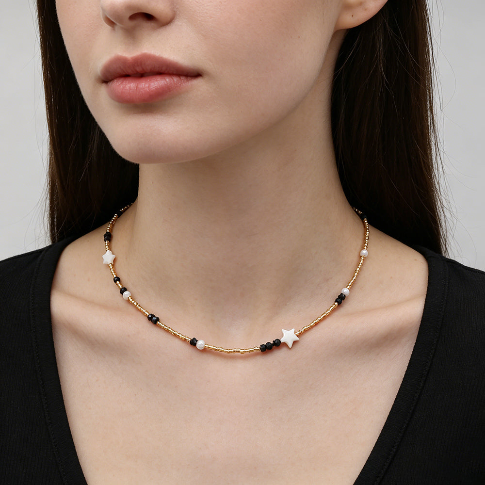 Handmade Customizable Miyuki Beads Necklace With Natural Stone Beads