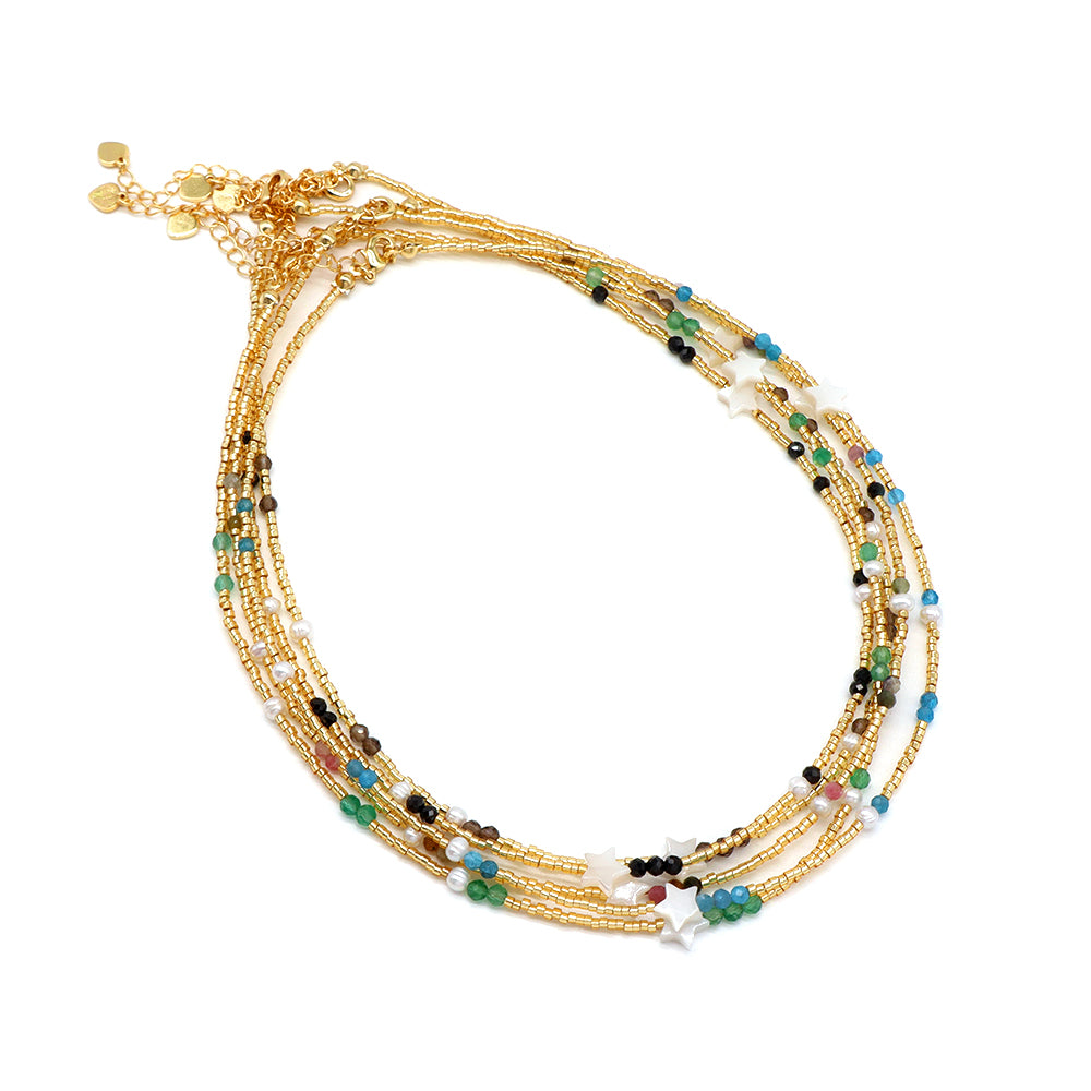 Handmade Customizable Miyuki Beads Necklace With Natural Stone Beads