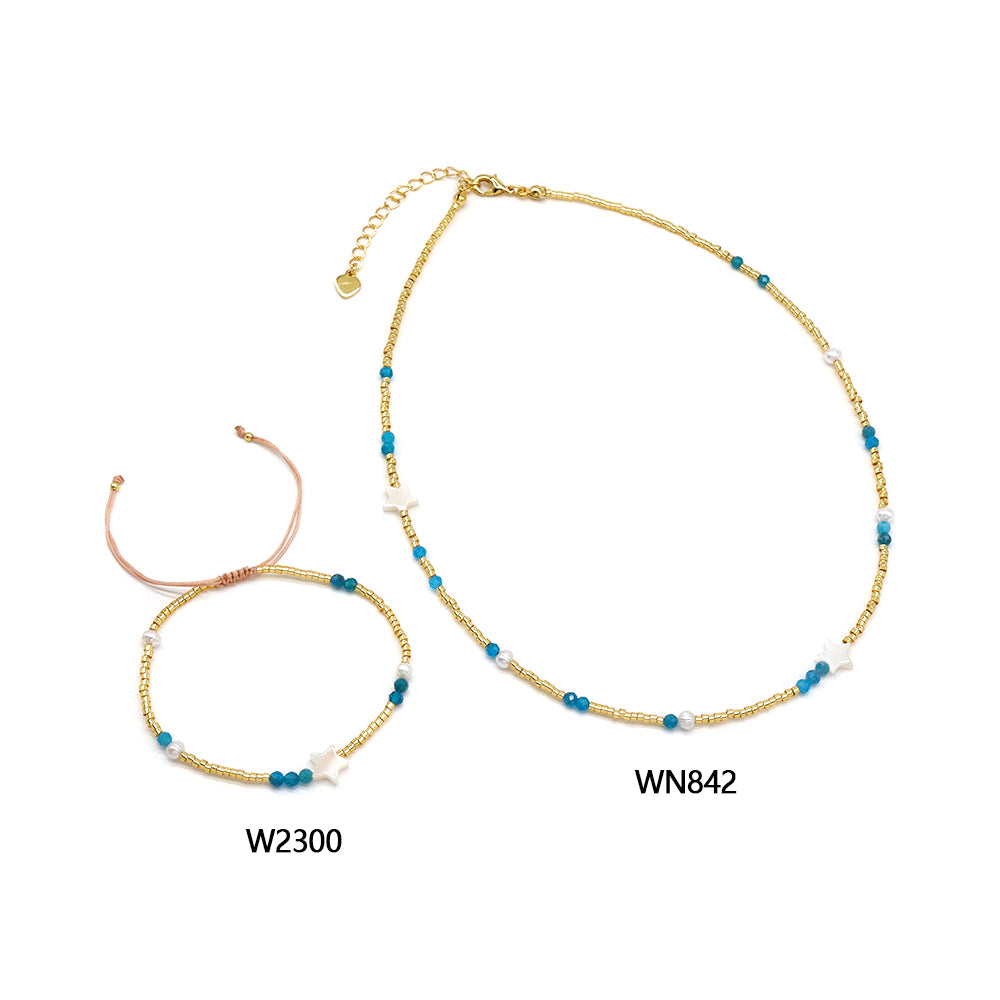Handmade Customizable Miyuki Beads Necklace With Natural Stone Beads