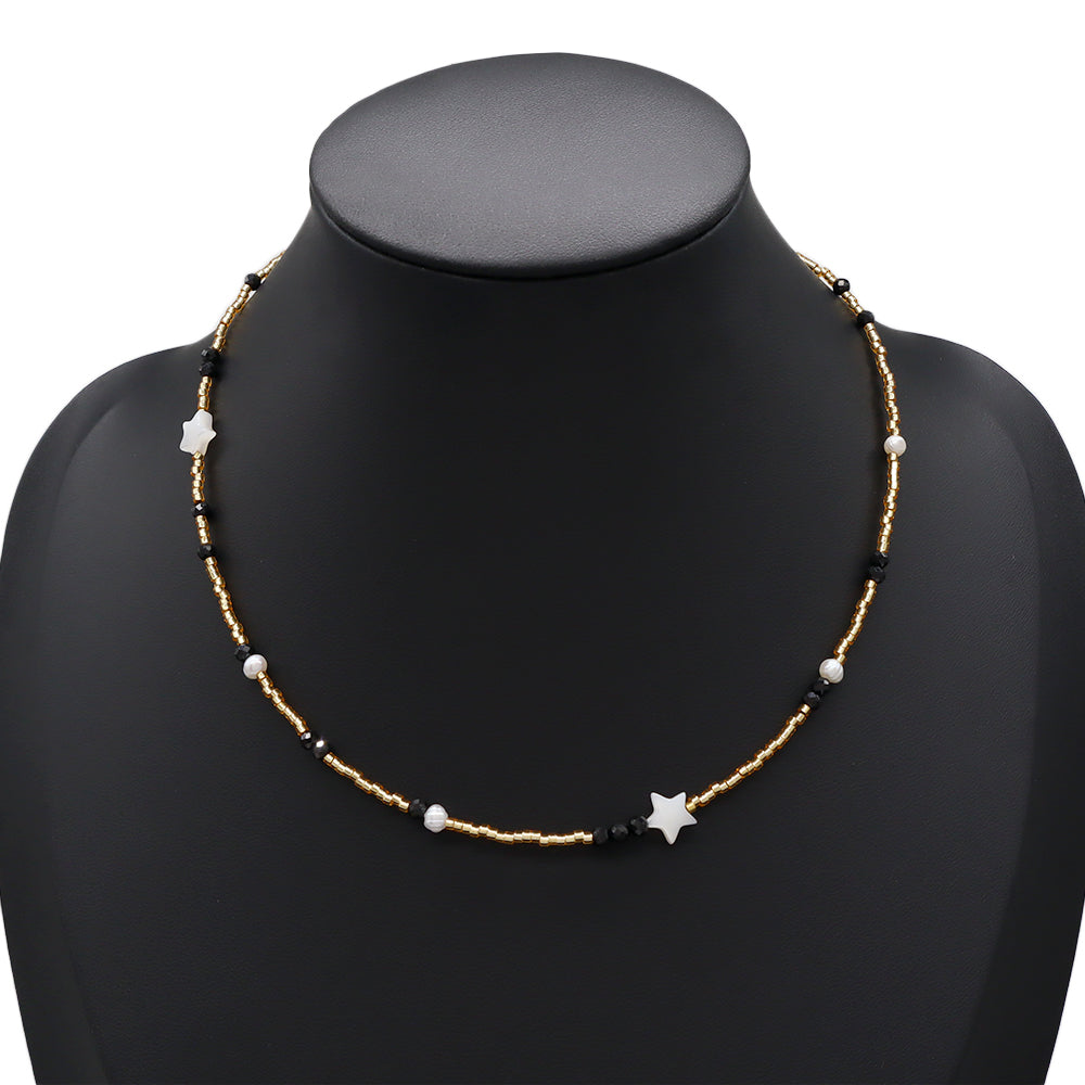Handmade Customizable Miyuki Beads Necklace With Natural Stone Beads