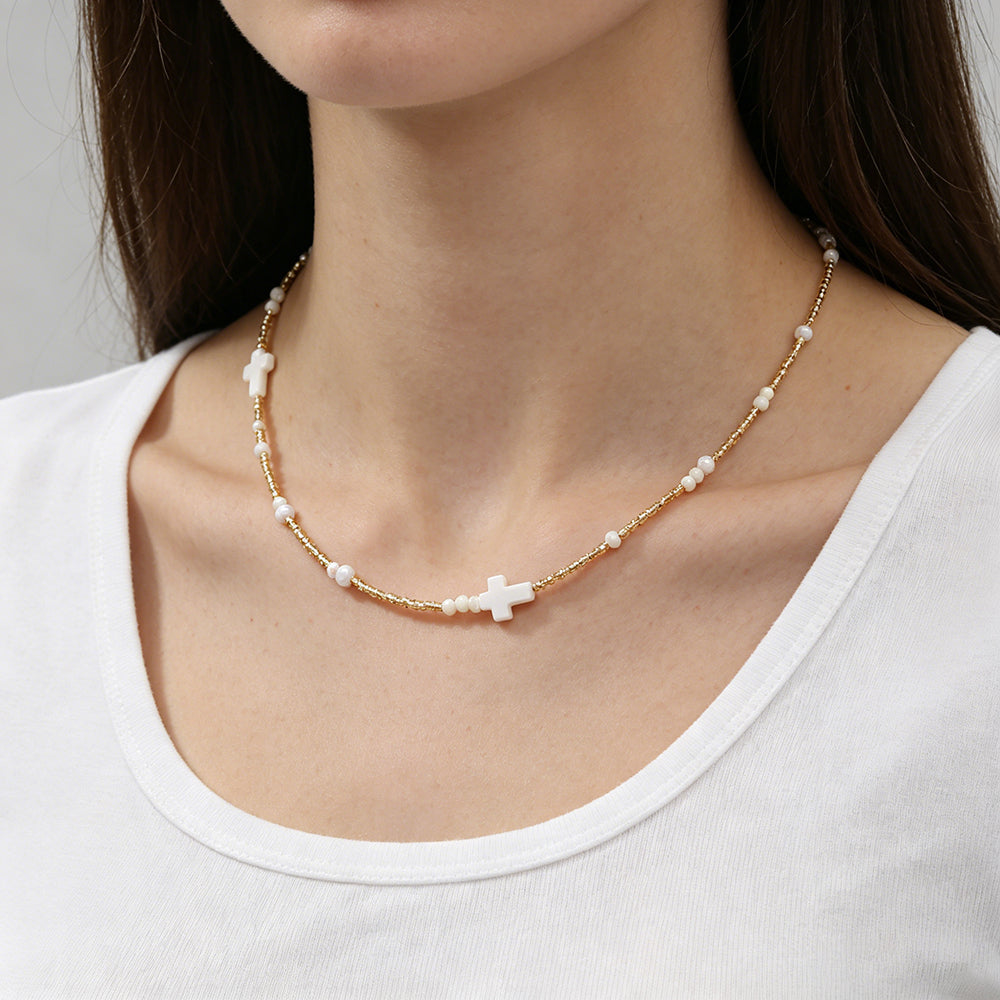 Handmade Customizable Miyuki Beads Necklace With Natural Stone Beads