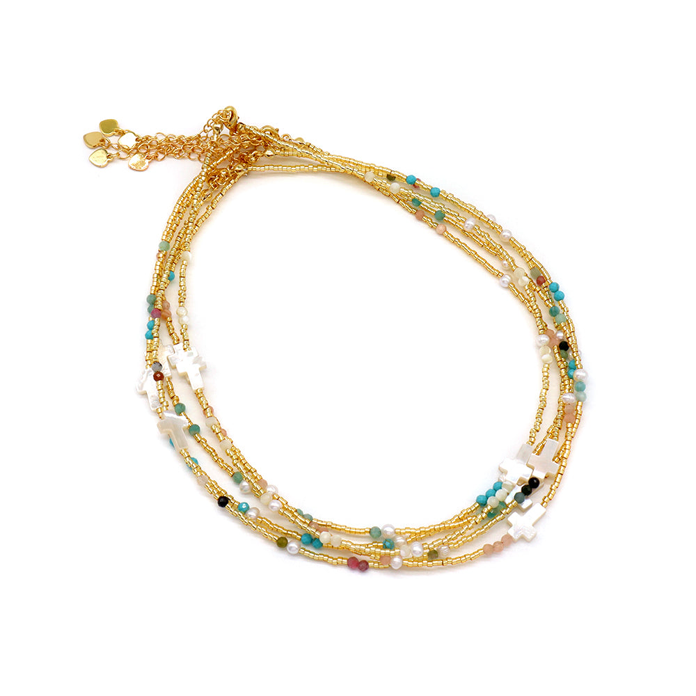 Handmade Customizable Miyuki Beads Necklace With Natural Stone Beads