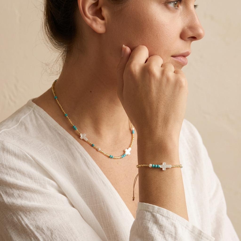 Handmade Customizable Miyuki Beads Necklace With Natural Stone Beads