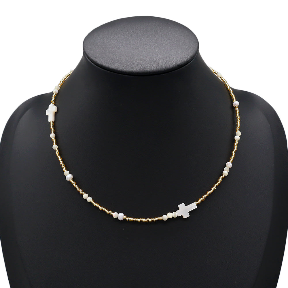 Handmade Customizable Miyuki Beads Necklace With Natural Stone Beads