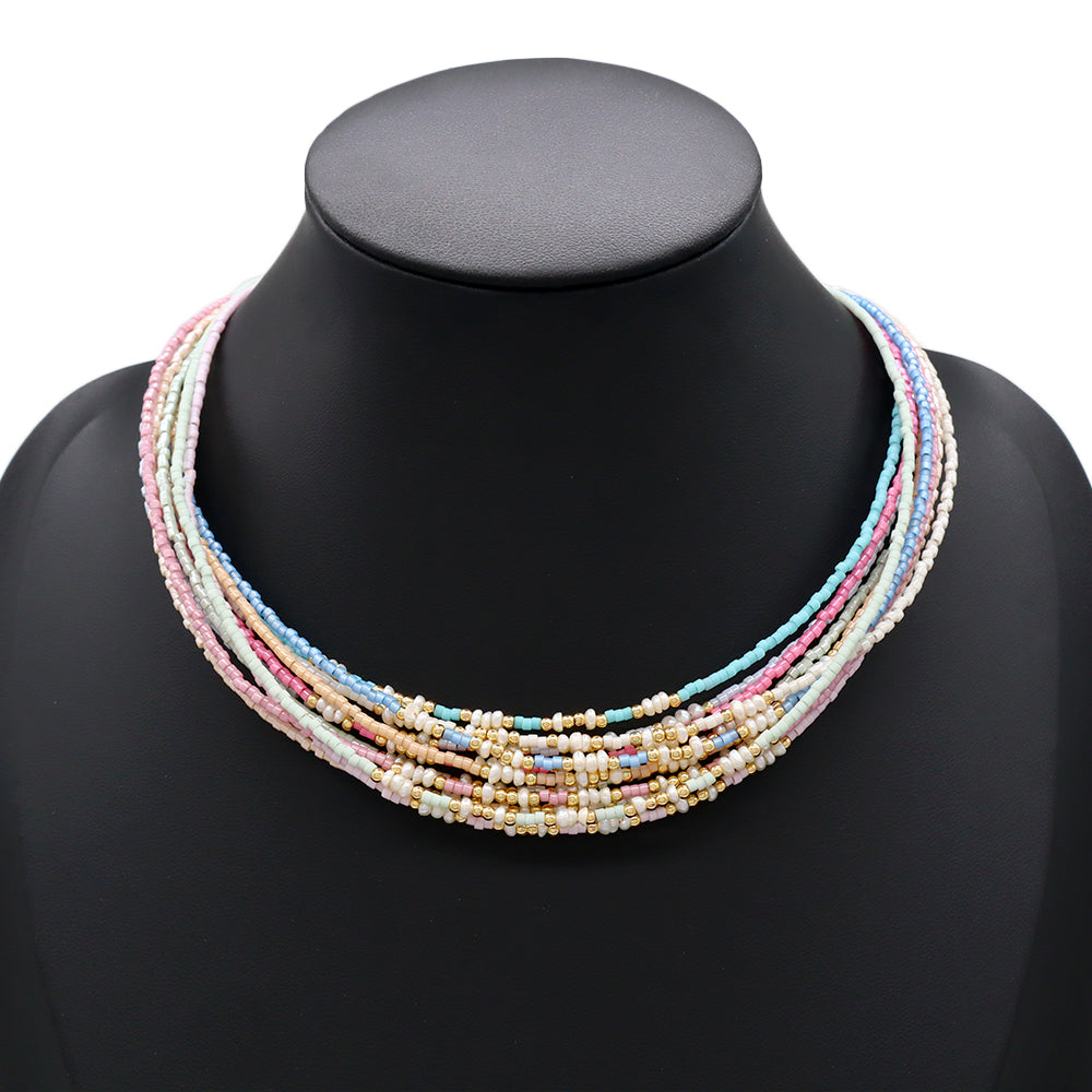 Handmade Customizable Miyuki Beads Necklace With Natural Stone Beads