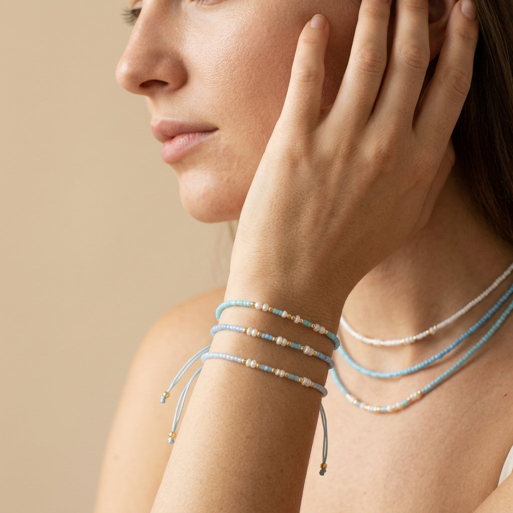 Handmade Customizable Miyuki Beads Necklace With Natural Stone Beads