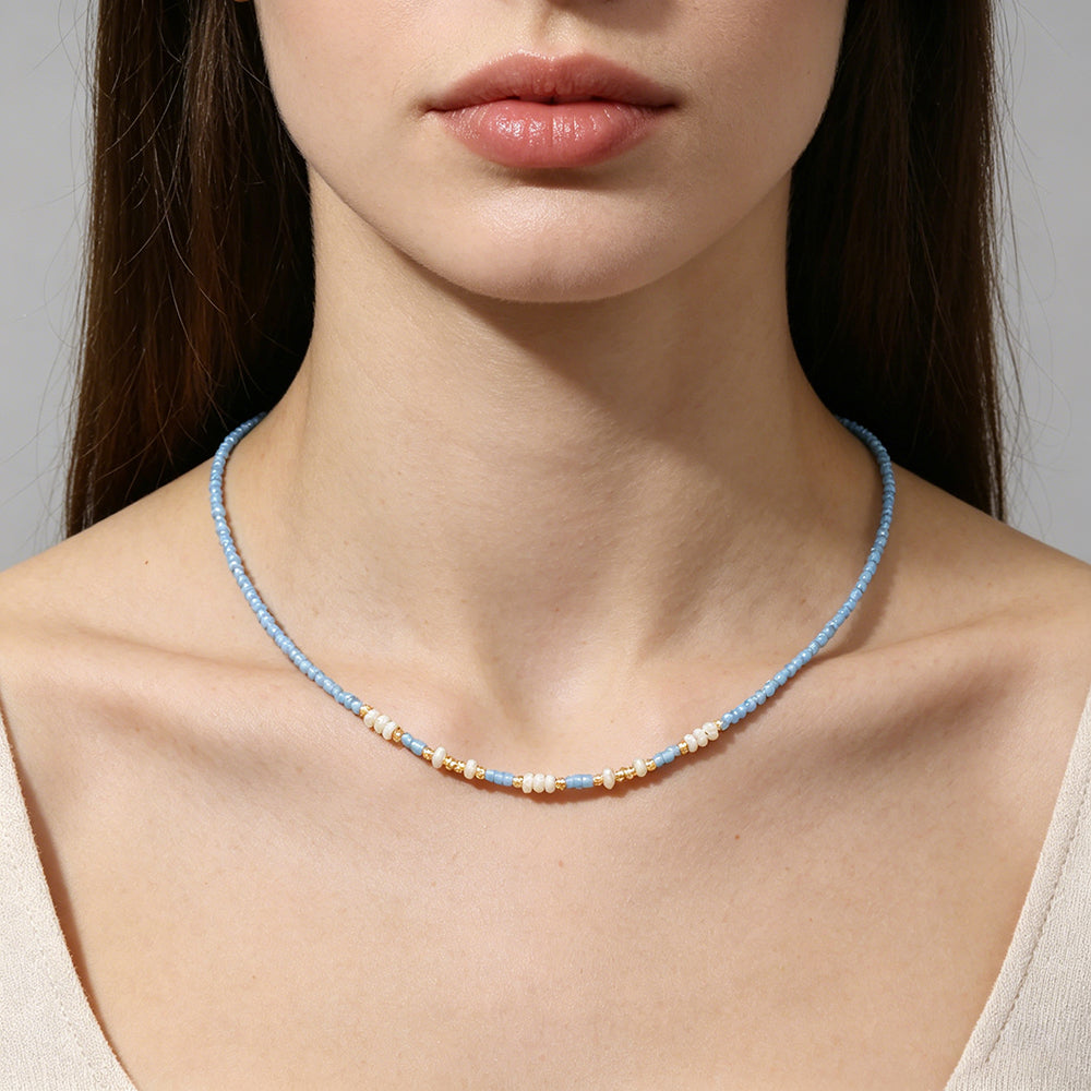 Handmade Customizable Miyuki Beads Necklace With Natural Stone Beads