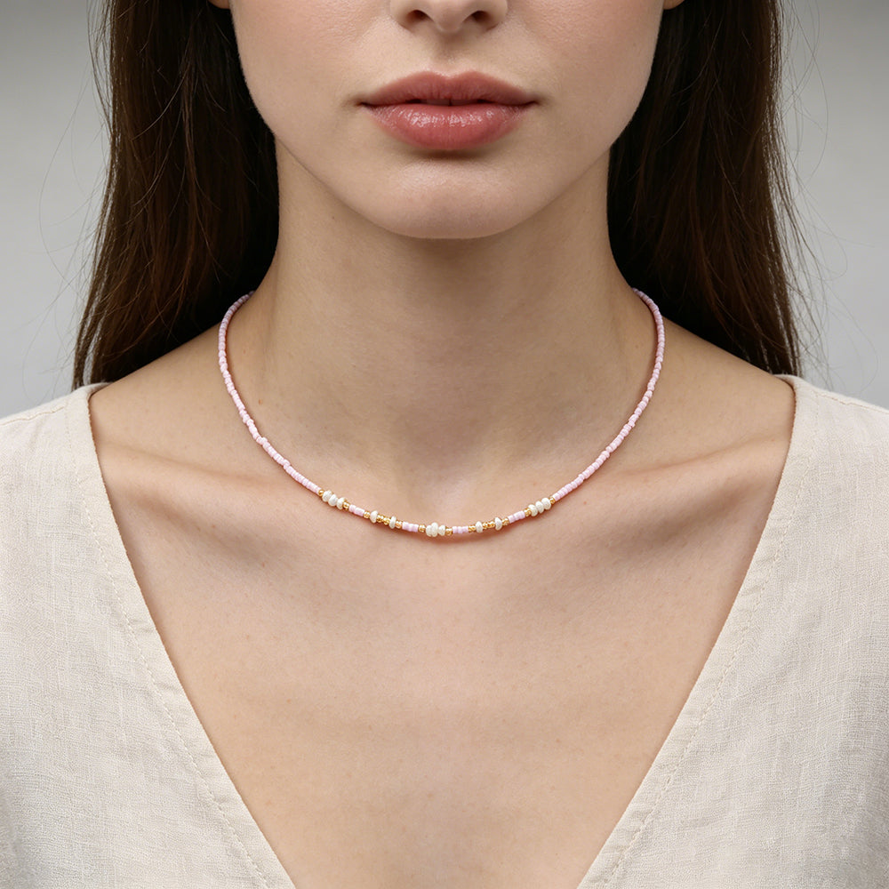 Handmade Customizable Miyuki Beads Necklace With Natural Stone Beads