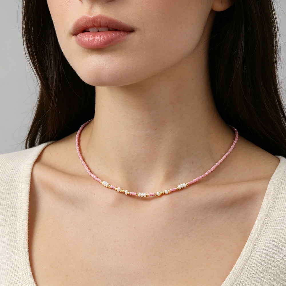 Handmade Customizable Miyuki Beads Necklace With Natural Stone Beads