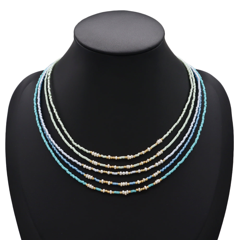 Handmade Customizable Miyuki Beads Necklace With Natural Stone Beads